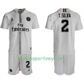 Koszulka Paris Saint-Germain T.Silva 2 Jodan Biały Dziecięcy Trzeci Koszulki Piłkarskie 2018-2019 Krótki Rękaw